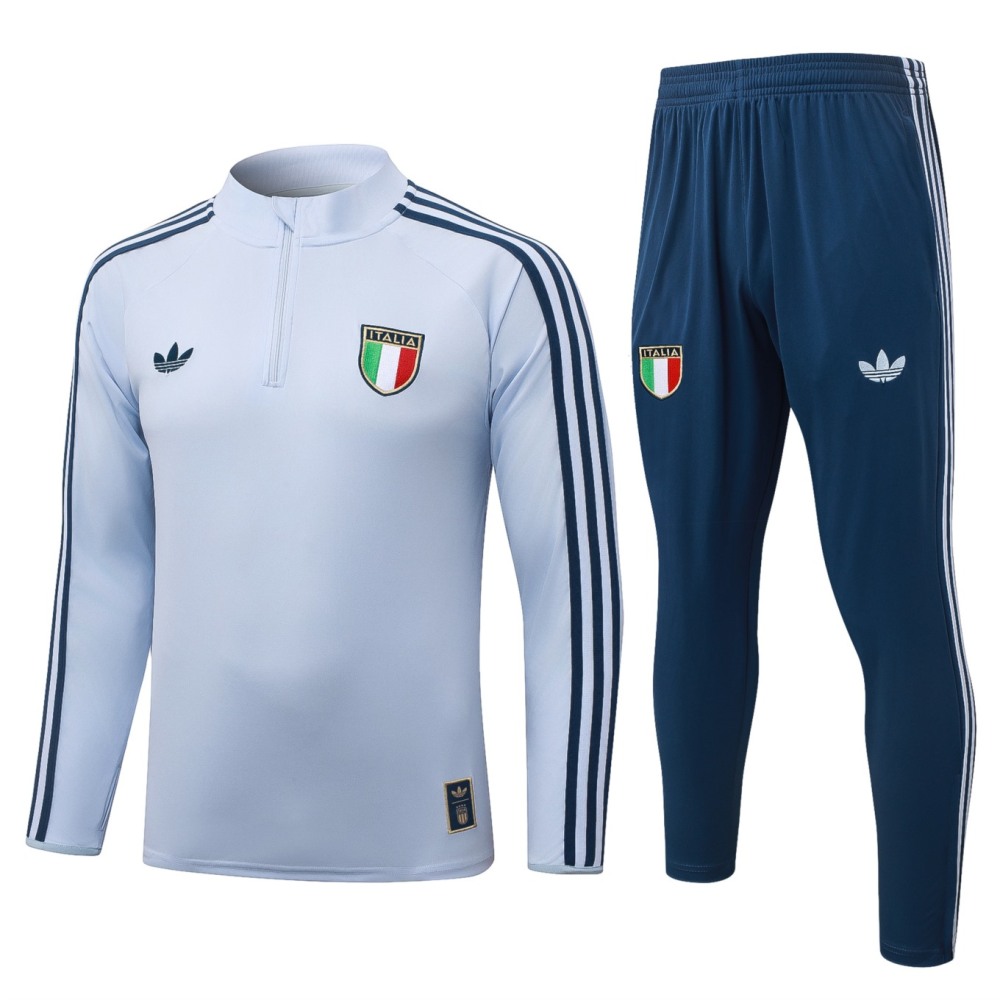 2026 Italy Light blue Long-sleeved half-pull training kit