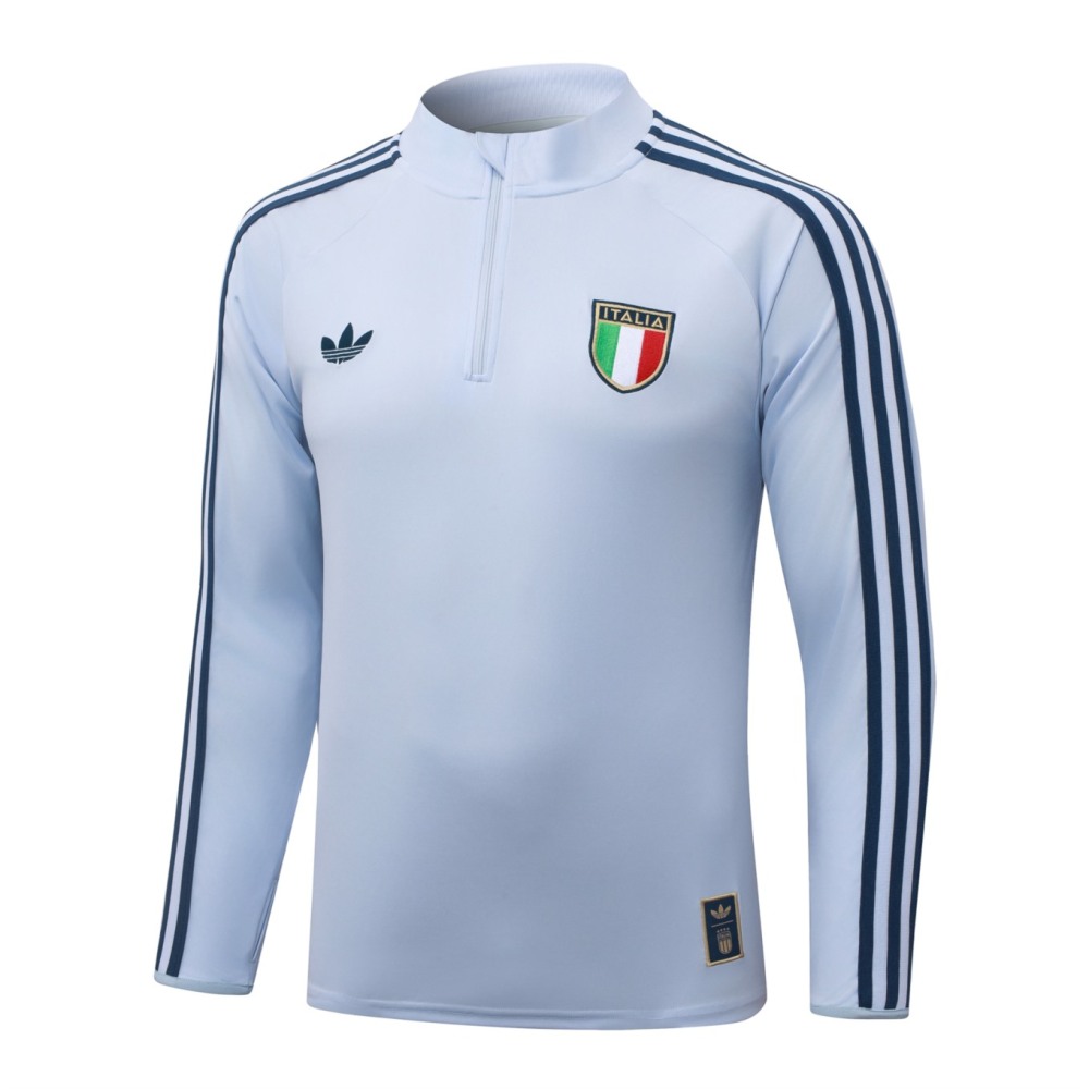 2026 Italy Light blue Long-sleeved half-pull training kit