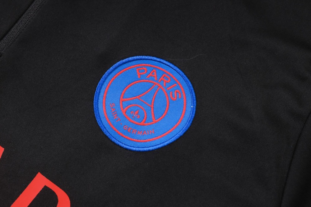 2026 Paris Black Long-sleeved half-pull training kit