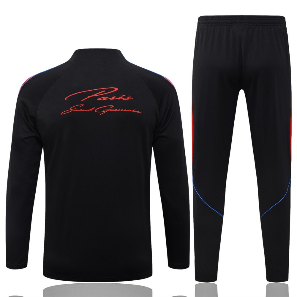 2026 Paris Black Long-sleeved half-pull training kit