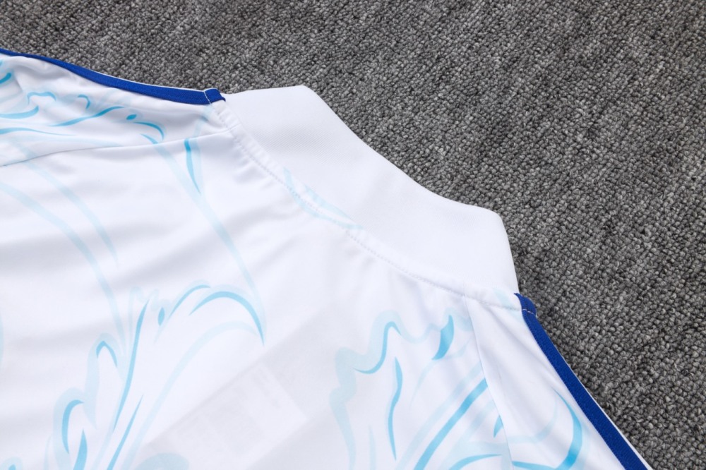 2026 Argentina White Long-sleeved half-pull training kit