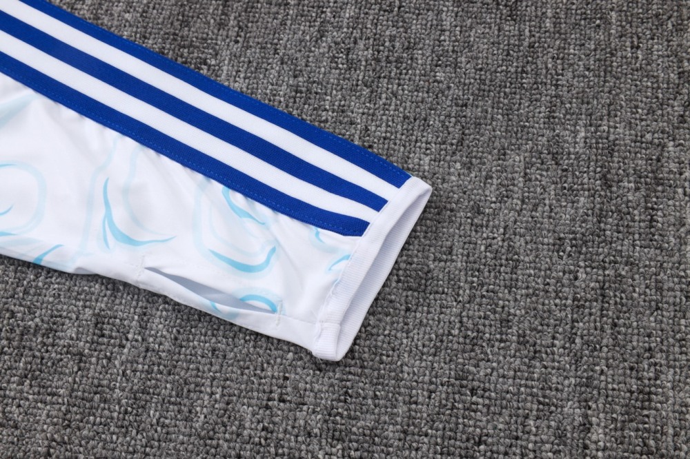 2026 Argentina White Long-sleeved half-pull training kit