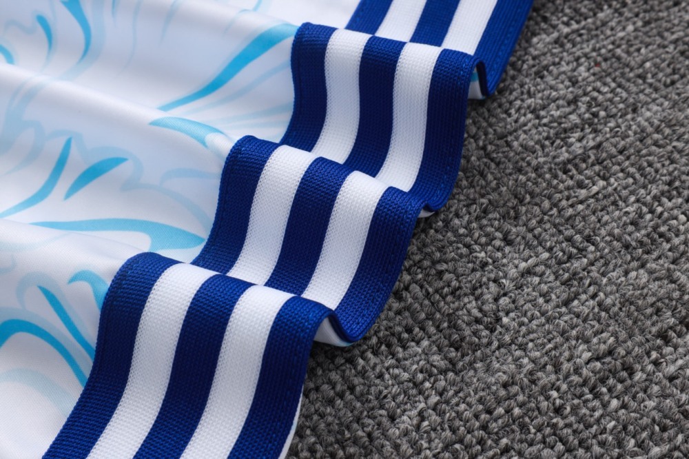 2026 Argentina White Long-sleeved half-pull training kit