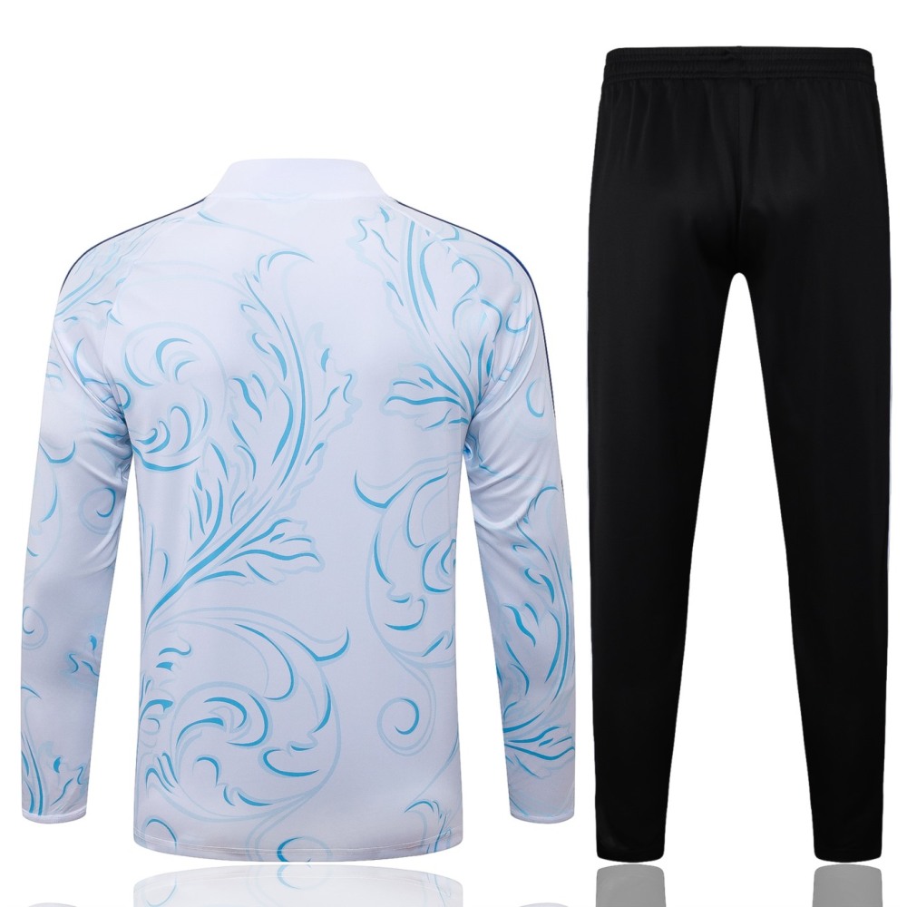 2026 Argentina White Long-sleeved half-pull training kit