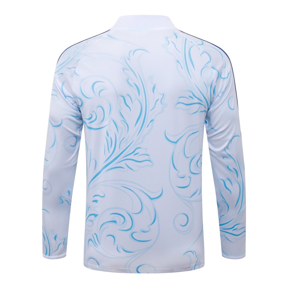 2026 Argentina White Long-sleeved half-pull training kit