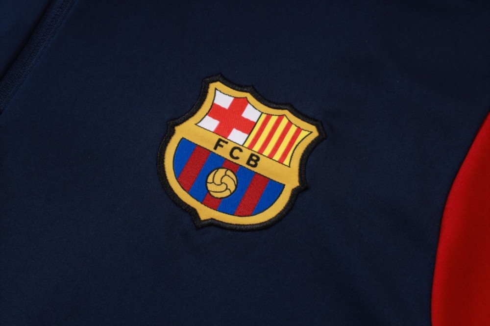 2026 Barcelona Royal blue Long-sleeved half-pull training kit