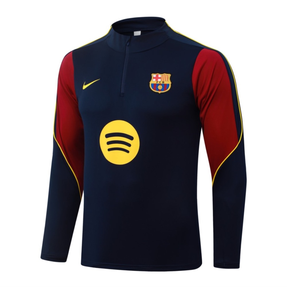 2026 Barcelona Royal blue Long-sleeved half-pull training kit
