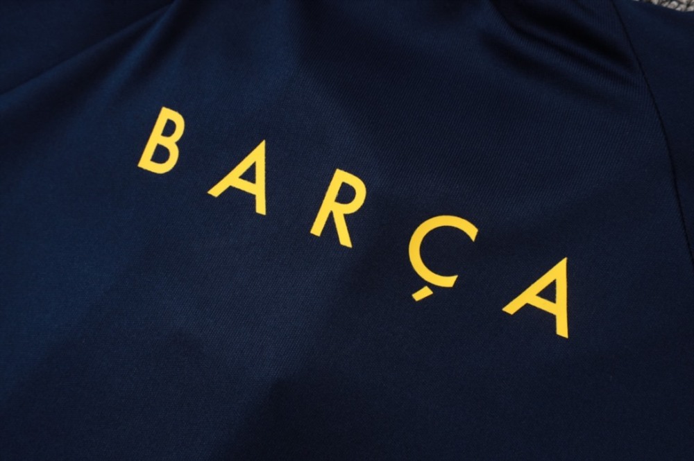 2026 Barcelona Royal blue Long-sleeved half-pull training kit