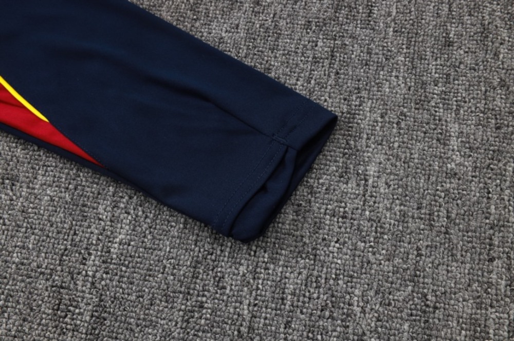 2026 Barcelona Royal blue Long-sleeved half-pull training kit