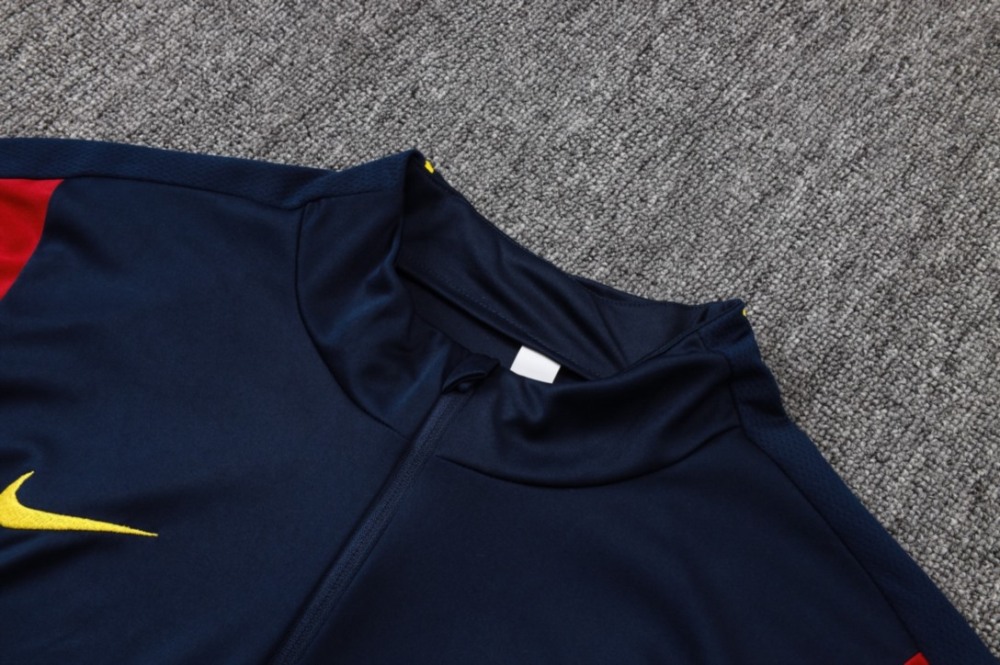 2026 Barcelona Royal blue Long-sleeved half-pull training kit