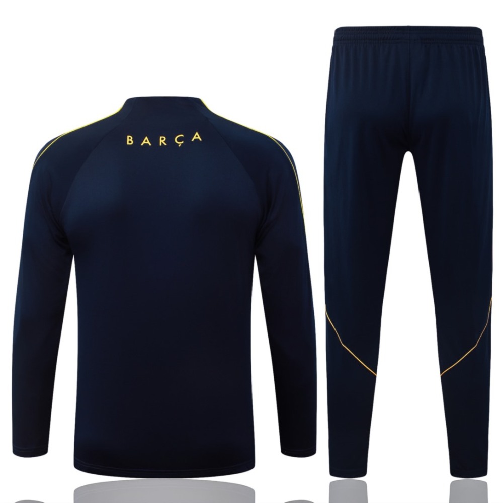 2026 Barcelona Royal blue Long-sleeved half-pull training kit