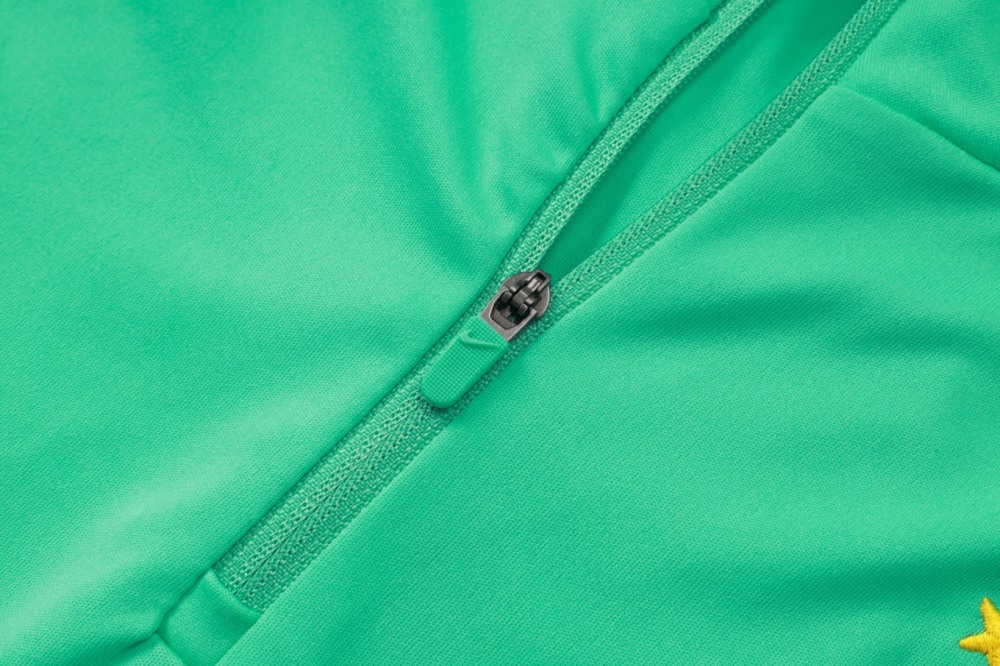 2026 Brazil Light green Long-sleeved half-pull training kit