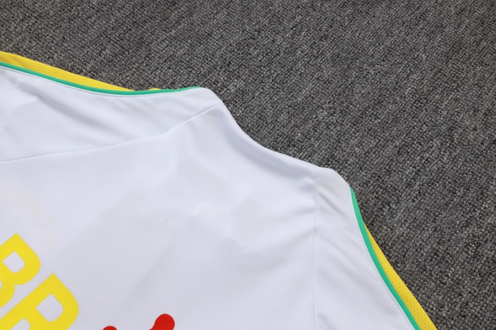 2026 Brazil White Long-sleeved half-pull training kit