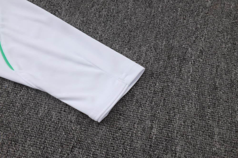 2026 Brazil White Long-sleeved half-pull training kit