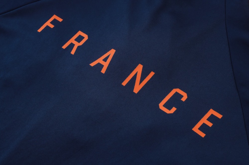 2026 France Cyan Long-sleeved half-pull training kit