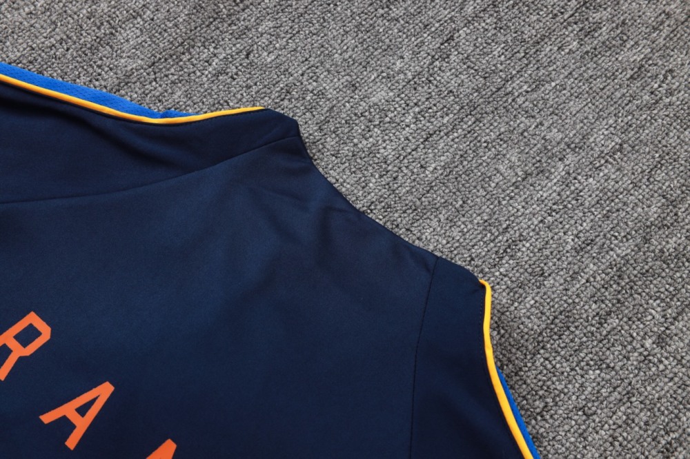 2026 France Cyan Long-sleeved half-pull training kit