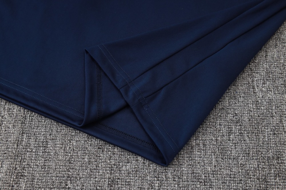 2026 France Cyan Long-sleeved half-pull training kit