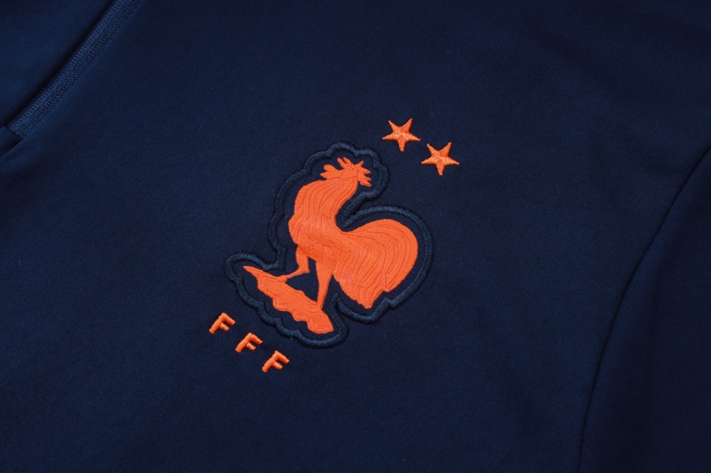 2026 France Cyan Long-sleeved half-pull training kit