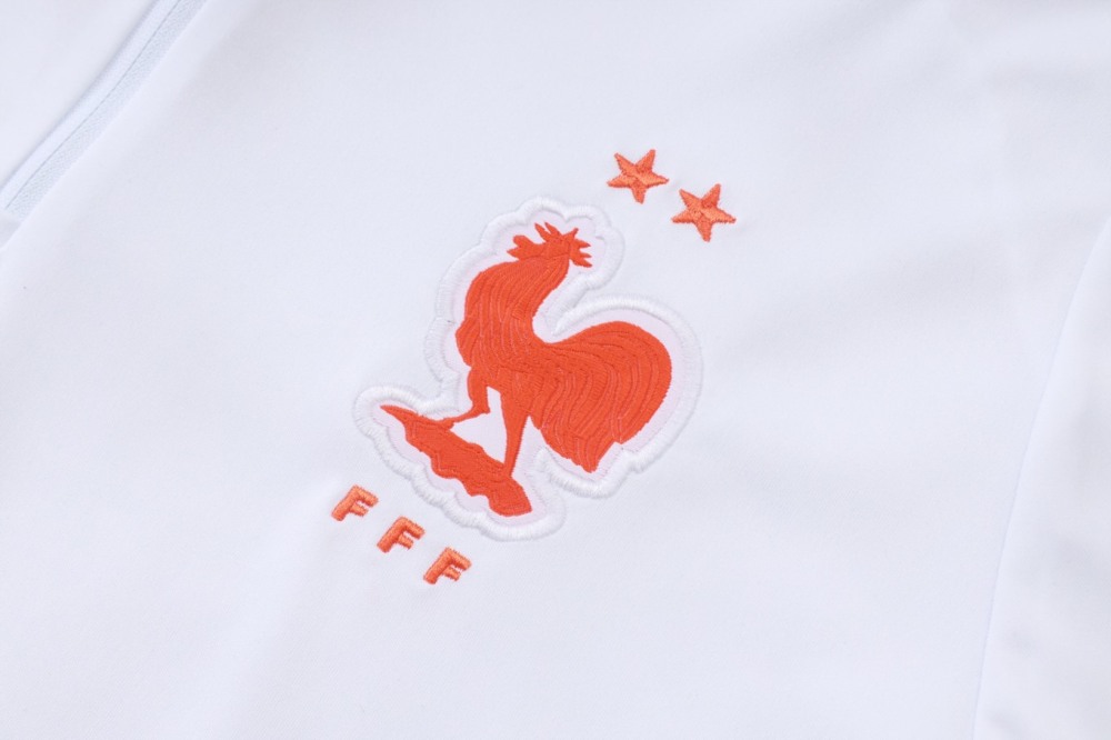 2026 France White Long-sleeved half-pull training kit