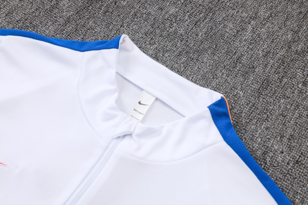 2026 France White Long-sleeved half-pull training kit