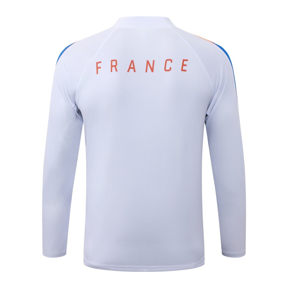 2026 France White Long-sleeved half-pull training kit