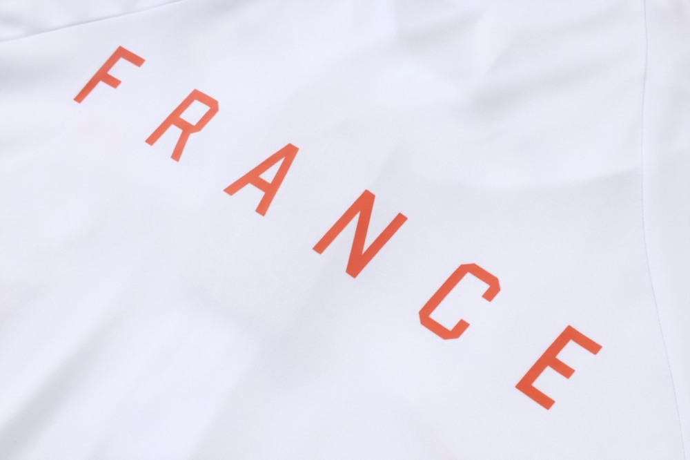 2026 France White Long-sleeved half-pull training kit