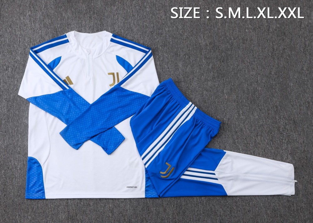 2026 Juventus White Long-sleeved half-pull training kit