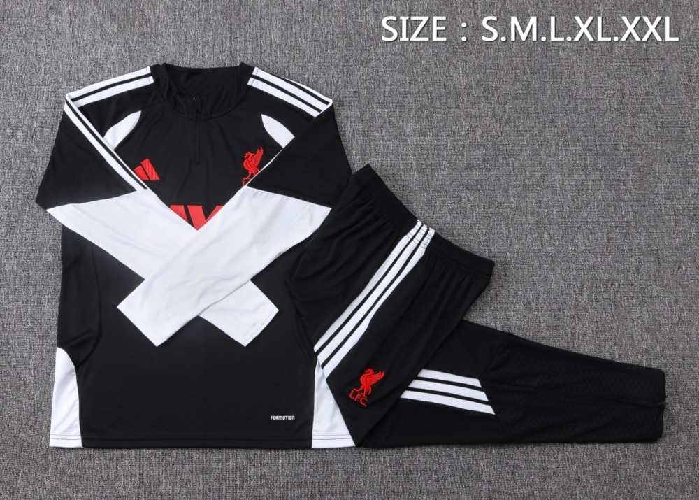 2026 Liverpool Black Long-sleeved half-pull training kit