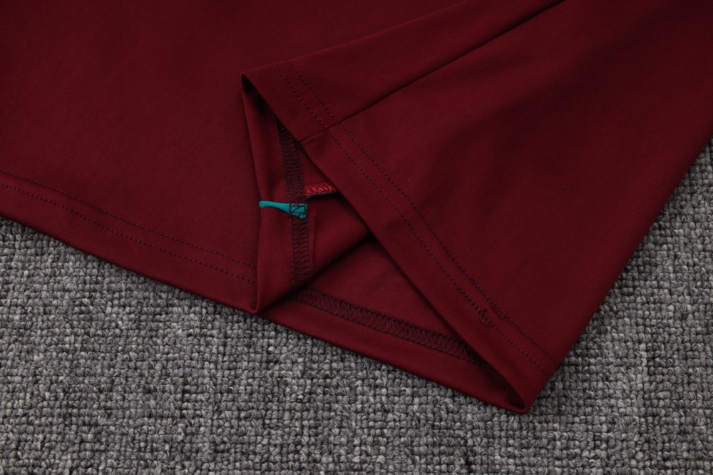 2026 Portugal Maroon Long-sleeved half-pull training kit