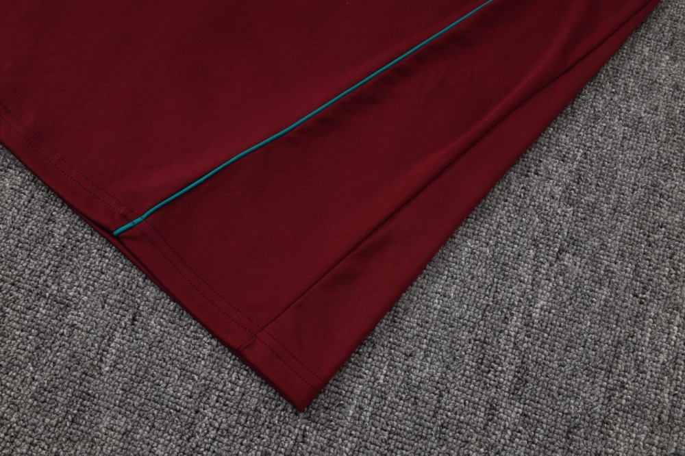 2026 Portugal Maroon Long-sleeved half-pull training kit