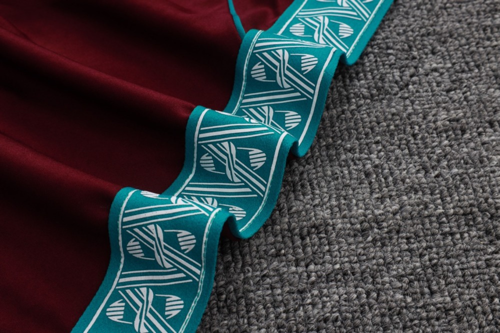 2026 Portugal Maroon Long-sleeved half-pull training kit