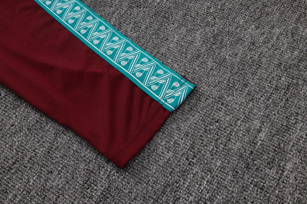 2026 Portugal Maroon Long-sleeved half-pull training kit