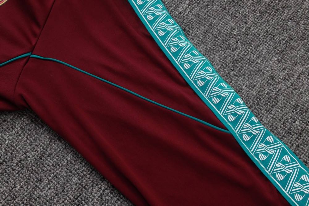 2026 Portugal Maroon Long-sleeved half-pull training kit