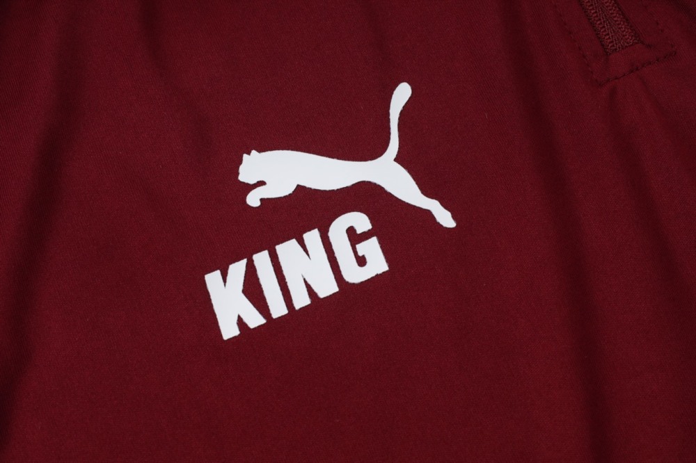 2026 Portugal Maroon Long-sleeved half-pull training kit