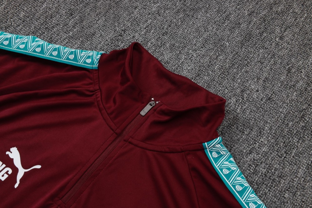 2026 Portugal Maroon Long-sleeved half-pull training kit