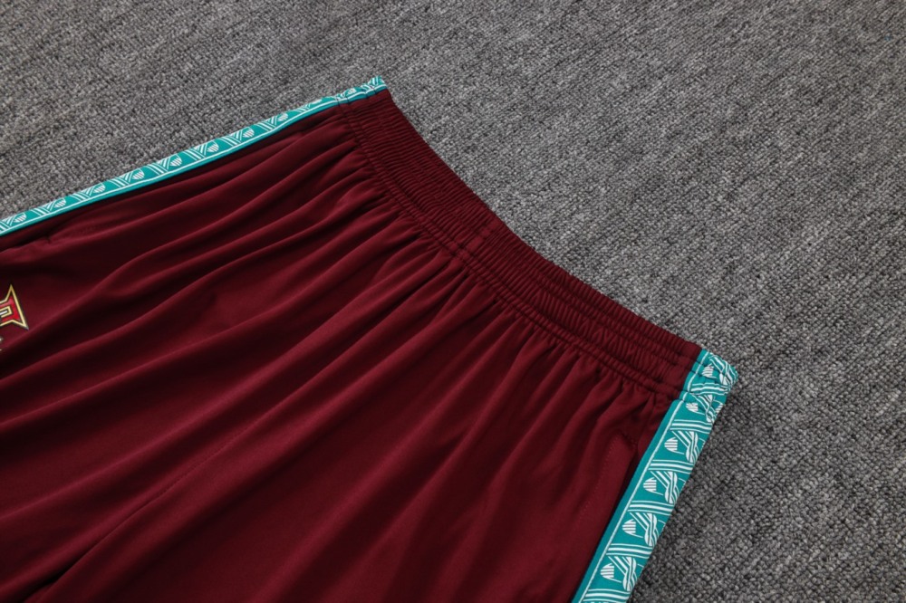 2026 Portugal Maroon Long-sleeved half-pull training kit