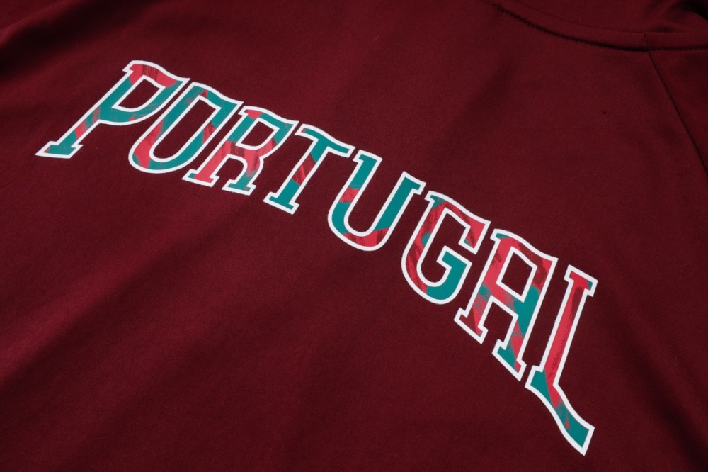 2026 Portugal Maroon Long-sleeved half-pull training kit