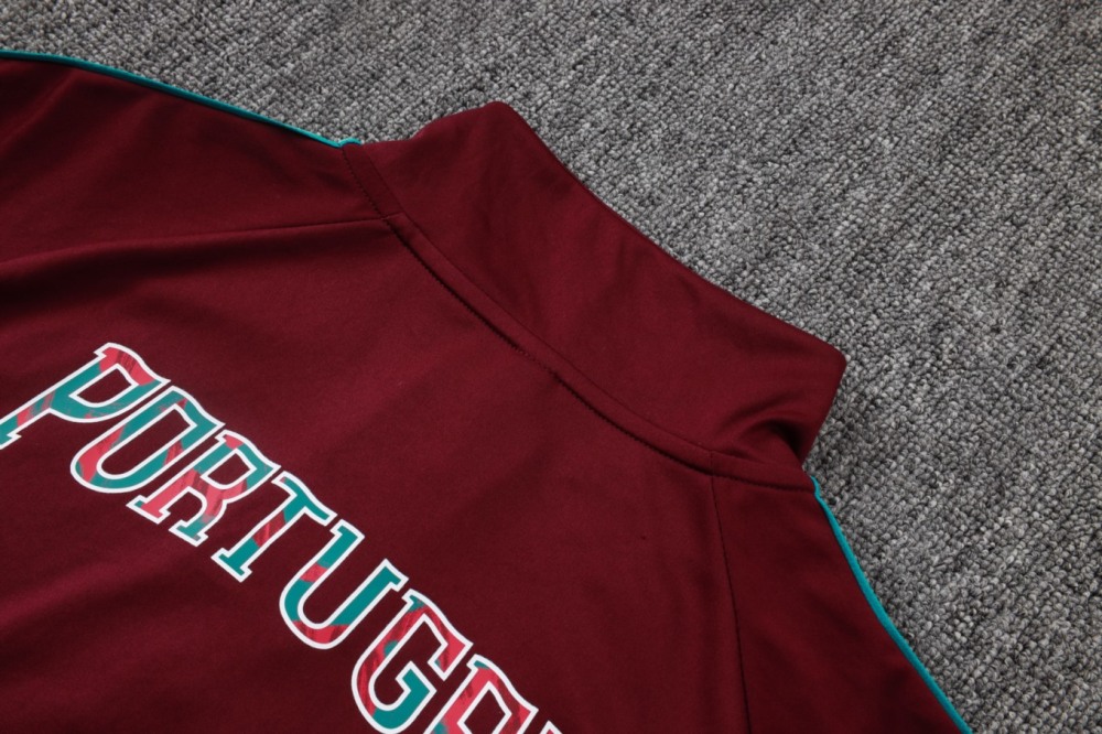 2026 Portugal Maroon Long-sleeved half-pull training kit