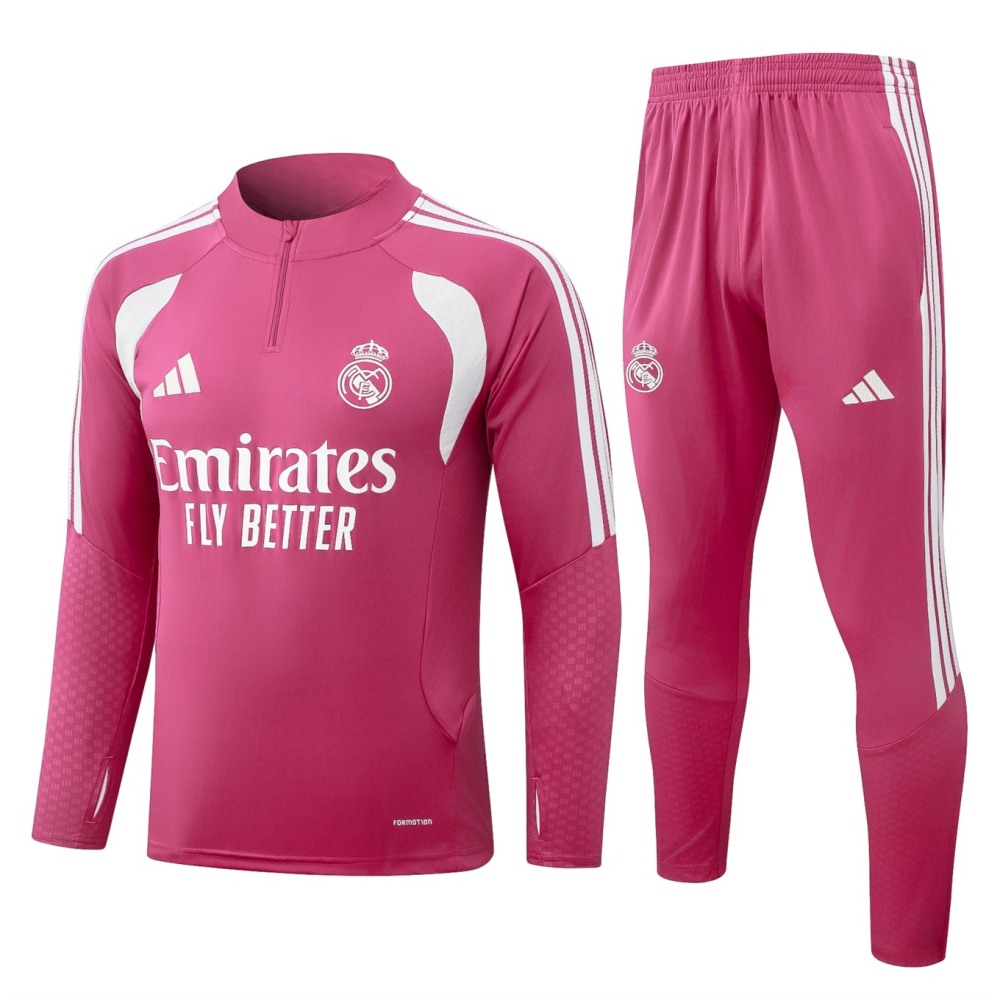 2026 Real Madrid Pink Long-sleeved half-pull training kit