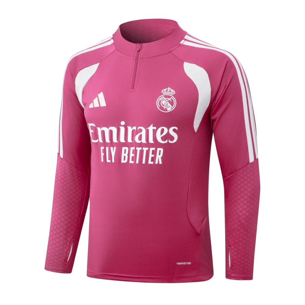 2026 Real Madrid Pink Long-sleeved half-pull training kit