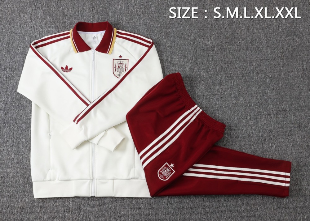 2026 Spain Off-white Jacket Training Suit Set