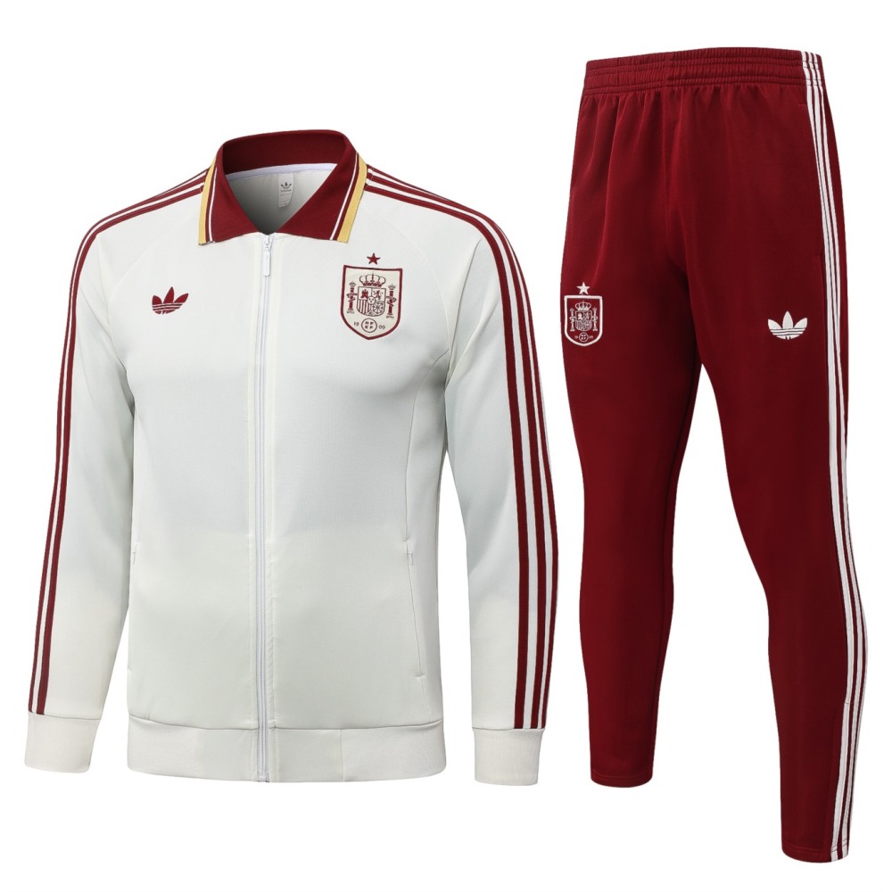 2026 Spain Off-white Jacket Training Suit Set