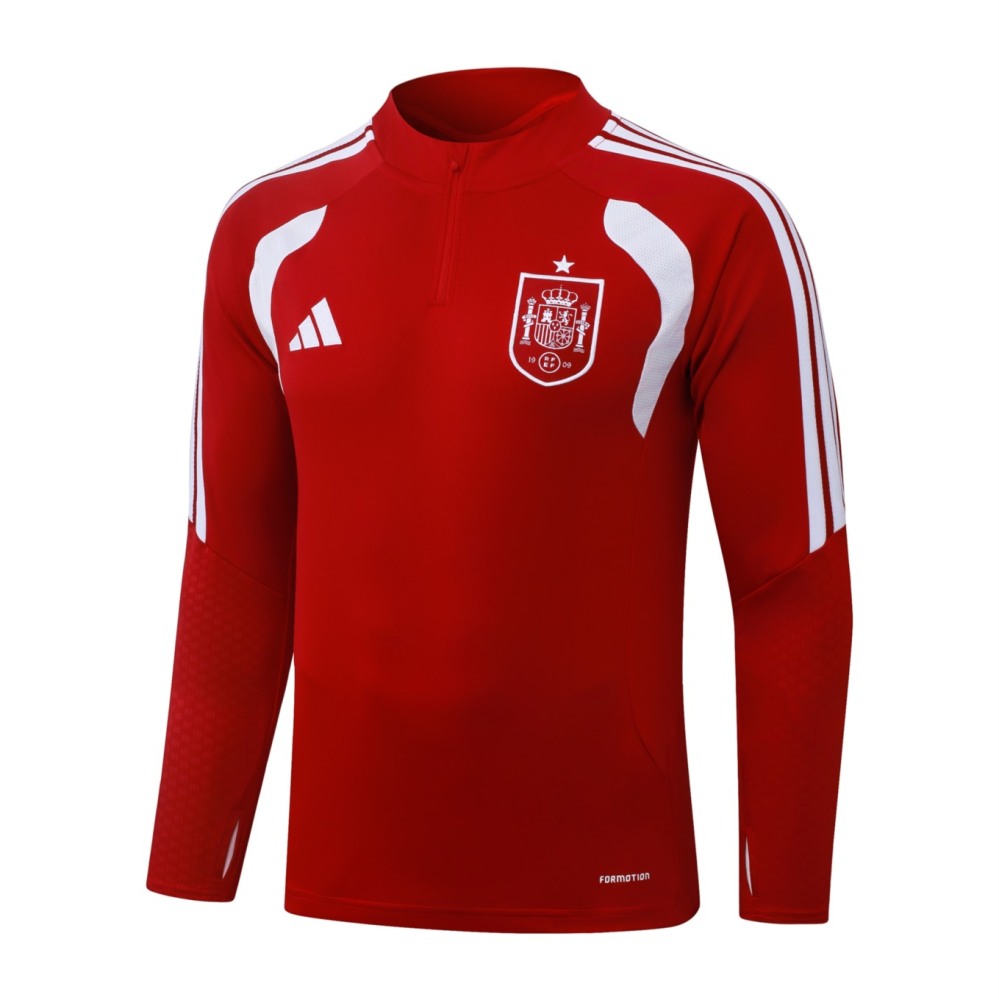 2026 Spain Red Long-sleeved half-pull training kit