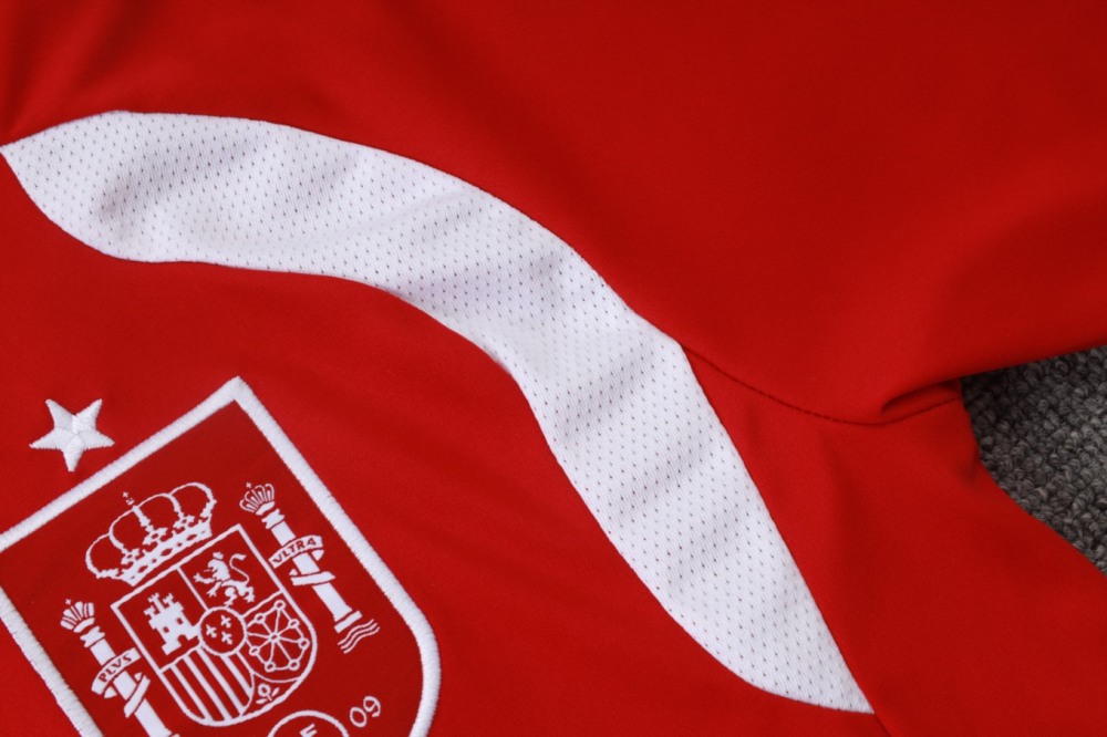 2026 Spain Red Long-sleeved half-pull training kit