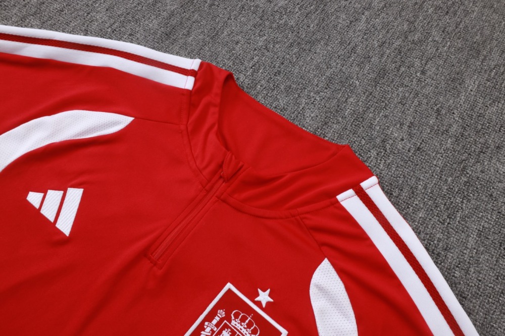 2026 Spain Red Long-sleeved half-pull training kit