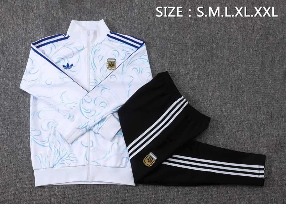 2026 Argentina White Jacket Training Suit Set