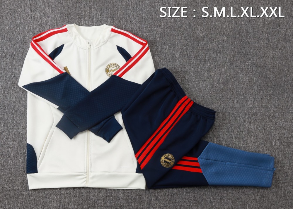 2026 Bayern Munich Beige Jacket Training Suit Set