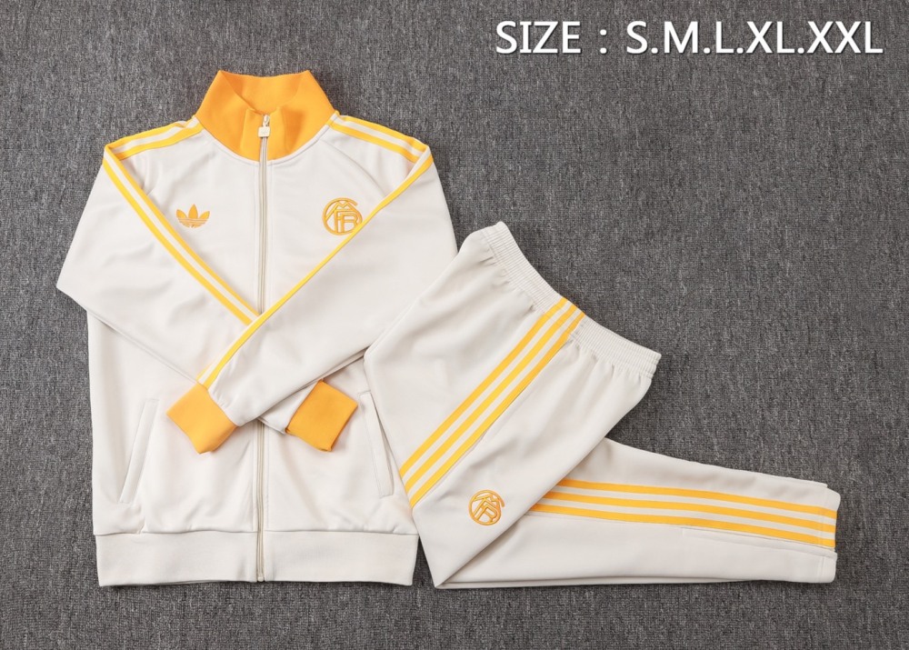 2026 Bayern Munich Beige Jacket Training Suit Set