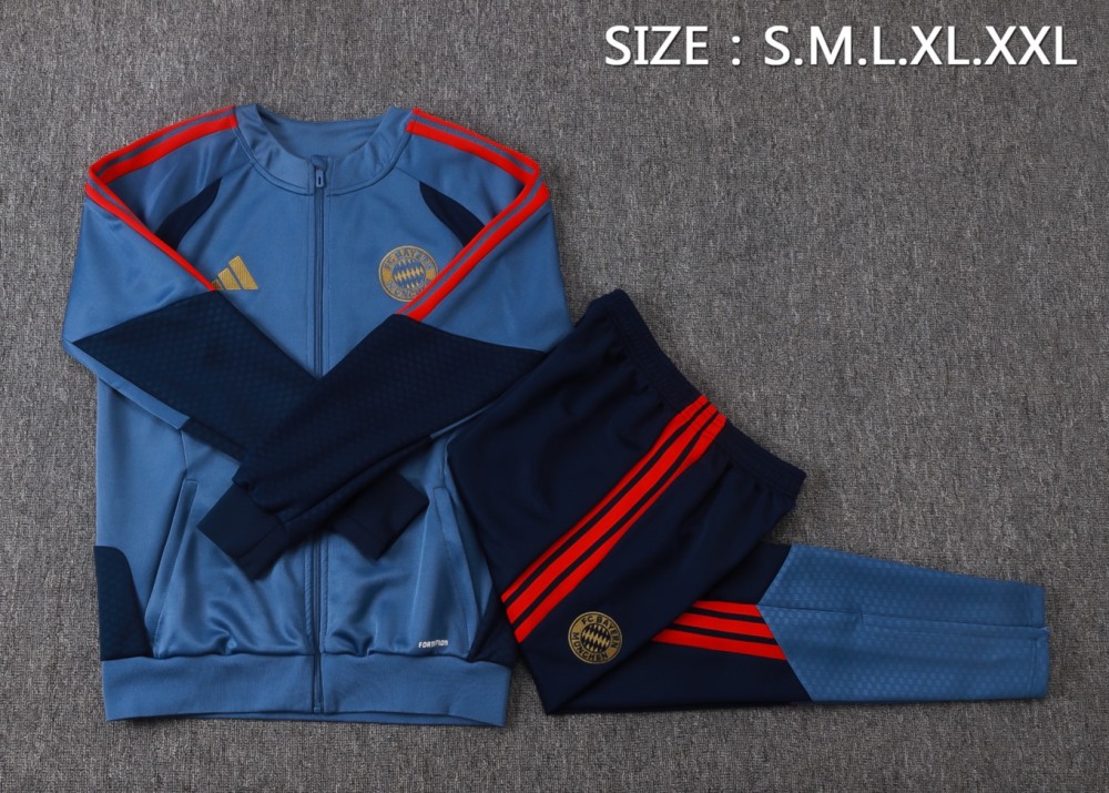 2026 Bayern Munich Medium Blue Jacket Training Suit Set
