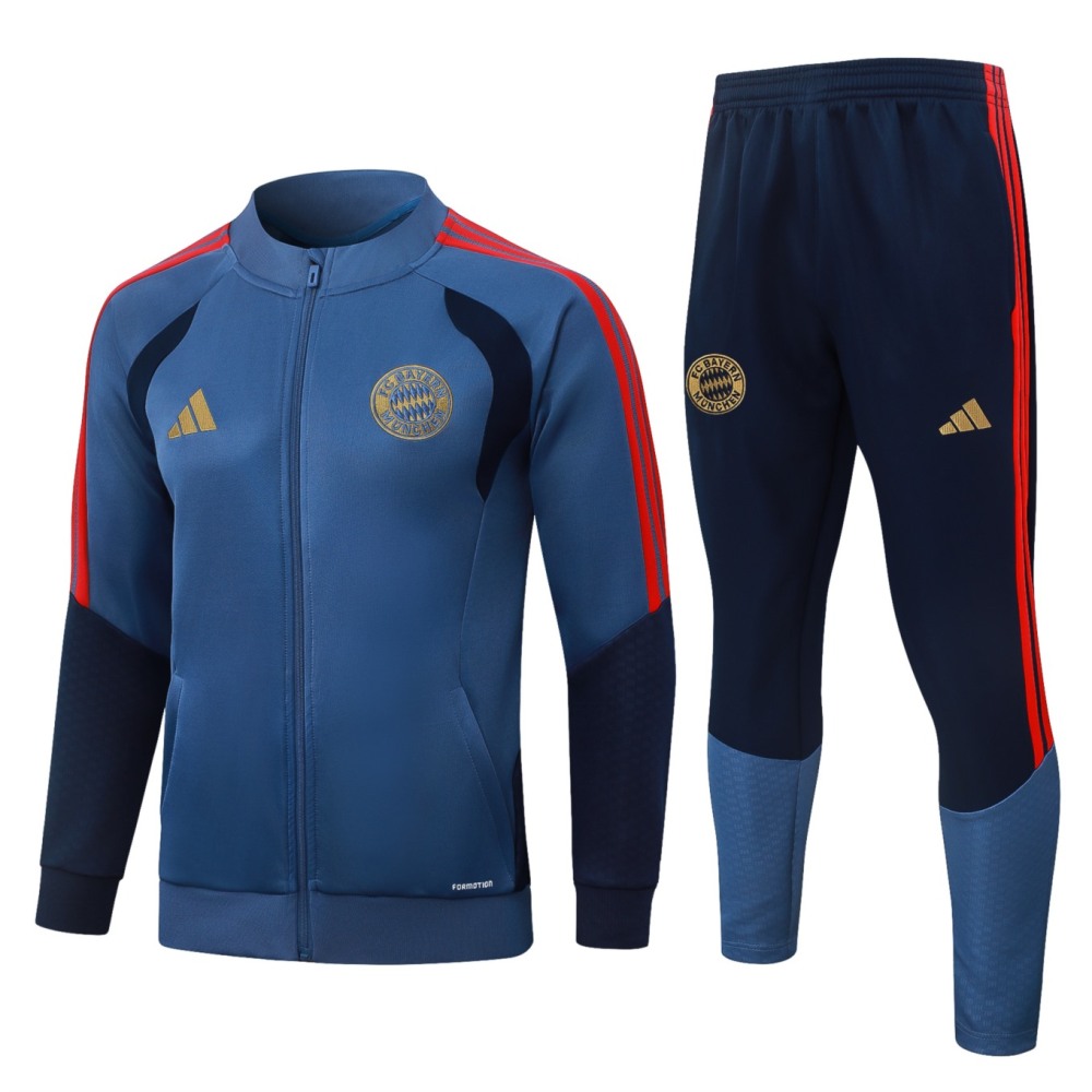 2026 Bayern Munich Medium Blue Jacket Training Suit Set